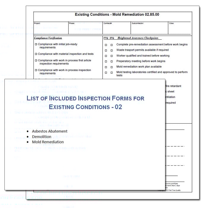 existing condition inspection form example