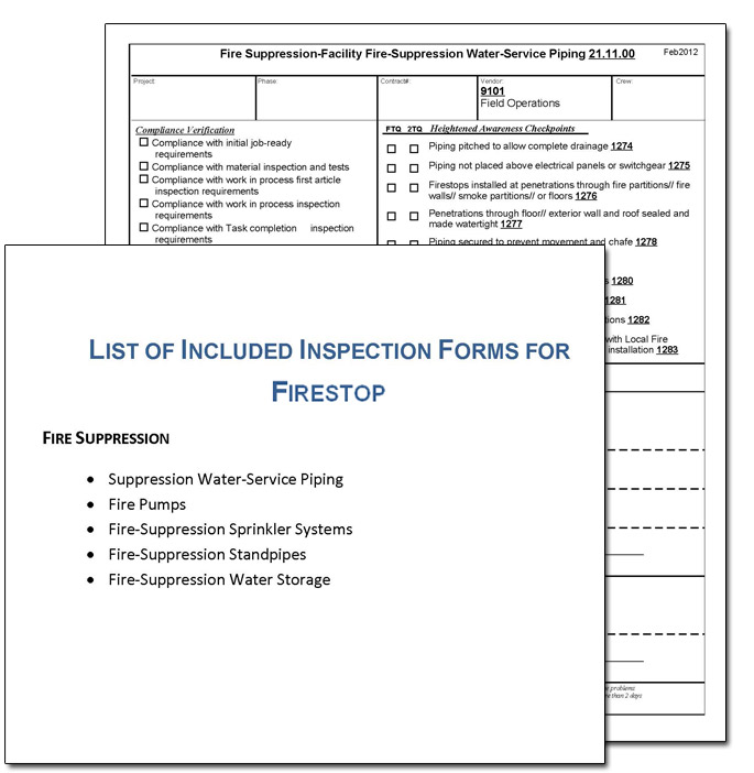 Firestop inspection form example
