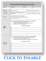 Construction job site quality control audit form and checklist