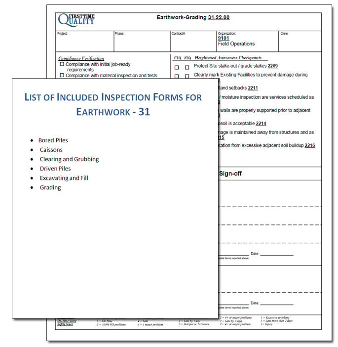 Earthwork Inspection Form