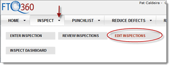 Edit inspections