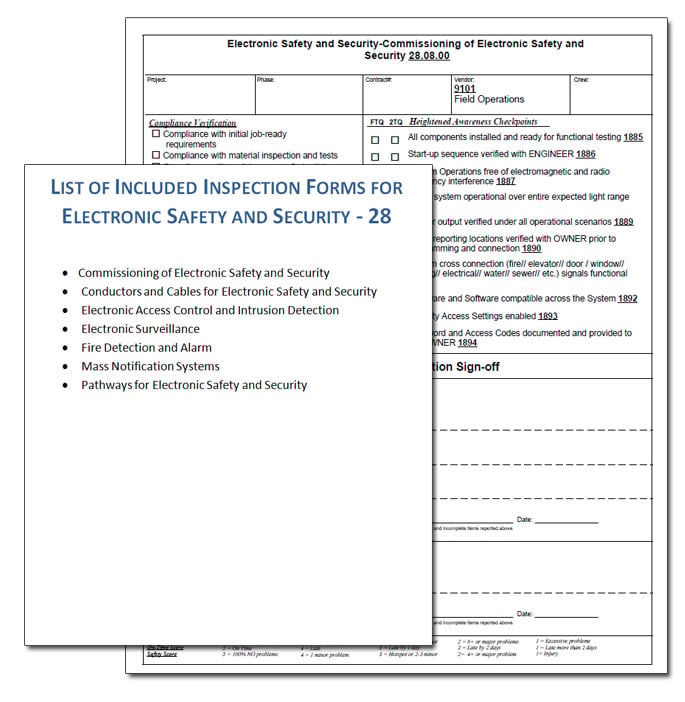 Electronic Safety and security inspection form