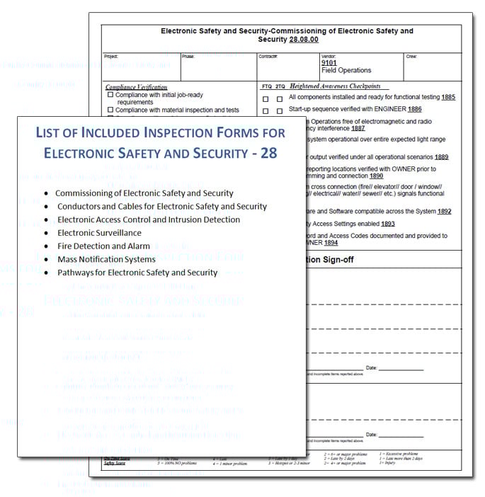 Electronic Safety and security inspection form