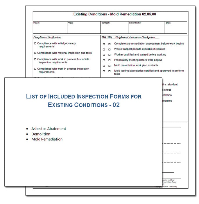 existing condition inspection form example