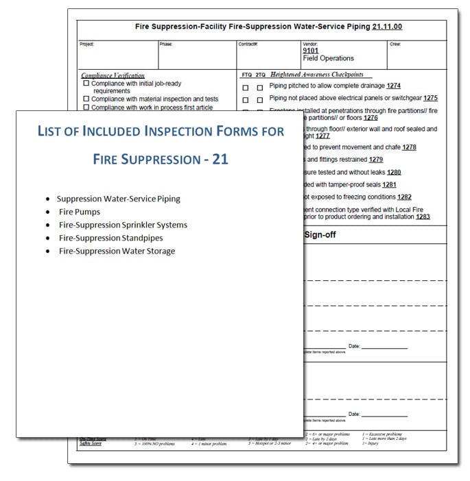 Fire Protection inspection form example