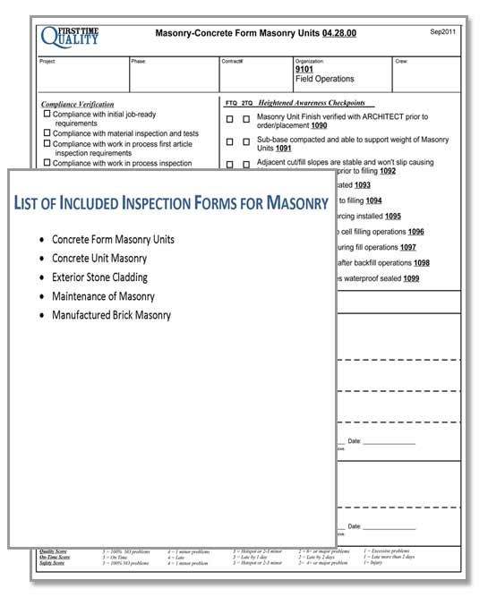 Masonry Inspection Form Image