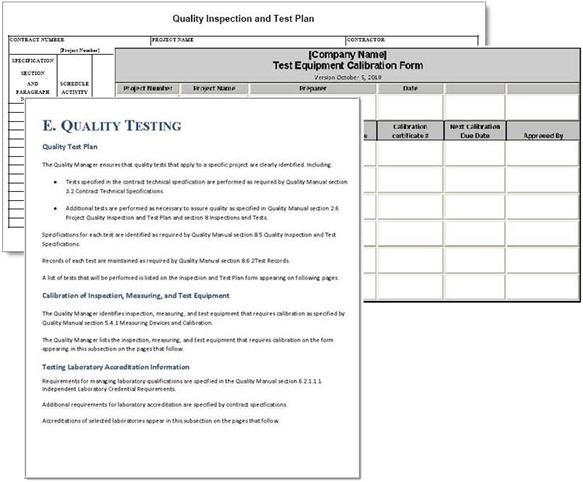 Project Quality Plan Example