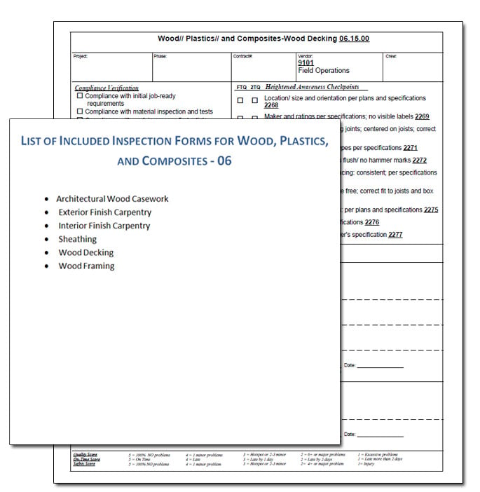 Wood inspection form example